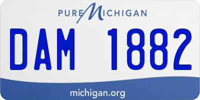 MI license plate DAM1882