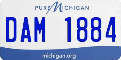 MI license plate DAM1884