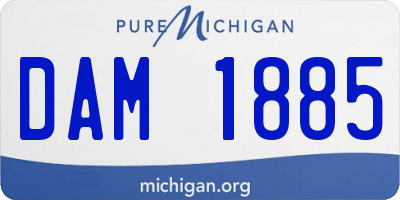 MI license plate DAM1885