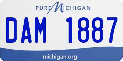 MI license plate DAM1887