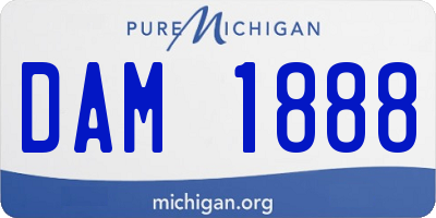 MI license plate DAM1888