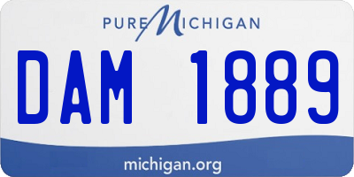 MI license plate DAM1889