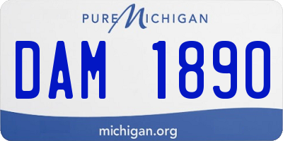 MI license plate DAM1890