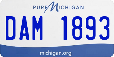 MI license plate DAM1893