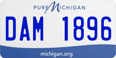 MI license plate DAM1896