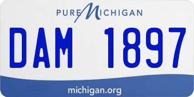 MI license plate DAM1897