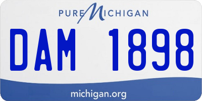 MI license plate DAM1898