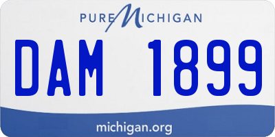 MI license plate DAM1899