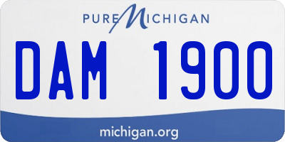 MI license plate DAM1900