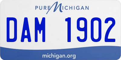 MI license plate DAM1902