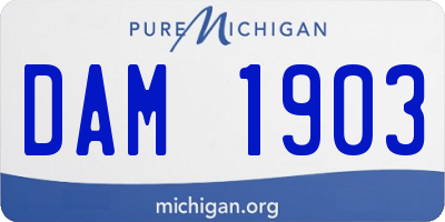 MI license plate DAM1903