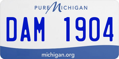 MI license plate DAM1904