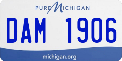 MI license plate DAM1906