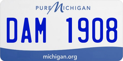 MI license plate DAM1908