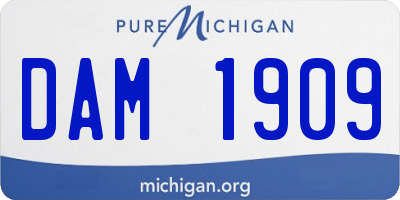 MI license plate DAM1909