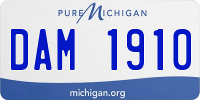 MI license plate DAM1910