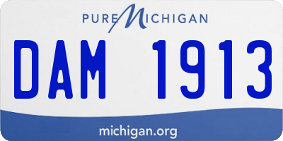 MI license plate DAM1913