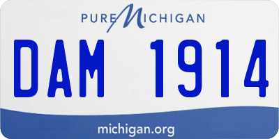 MI license plate DAM1914
