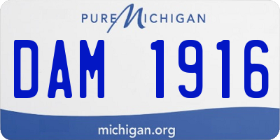 MI license plate DAM1916