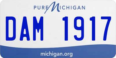 MI license plate DAM1917