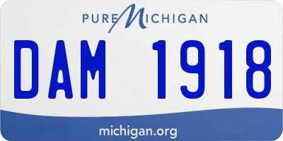 MI license plate DAM1918