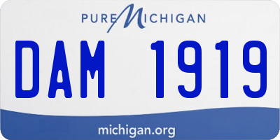 MI license plate DAM1919
