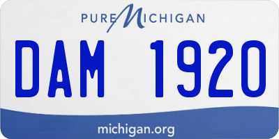 MI license plate DAM1920