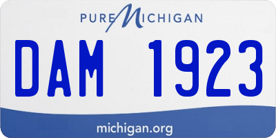 MI license plate DAM1923