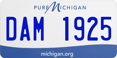 MI license plate DAM1925