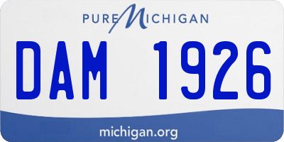 MI license plate DAM1926
