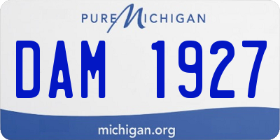 MI license plate DAM1927