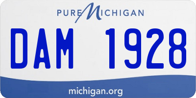 MI license plate DAM1928