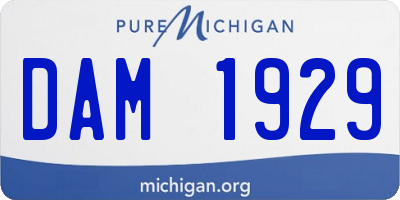 MI license plate DAM1929