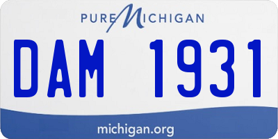 MI license plate DAM1931