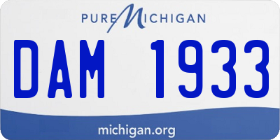 MI license plate DAM1933