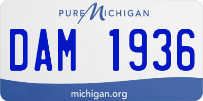 MI license plate DAM1936