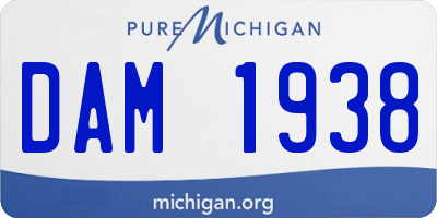 MI license plate DAM1938