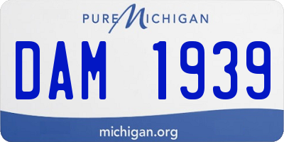 MI license plate DAM1939