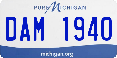 MI license plate DAM1940