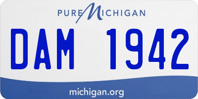 MI license plate DAM1942