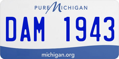 MI license plate DAM1943