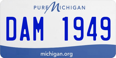 MI license plate DAM1949