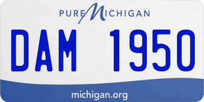 MI license plate DAM1950