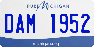 MI license plate DAM1952