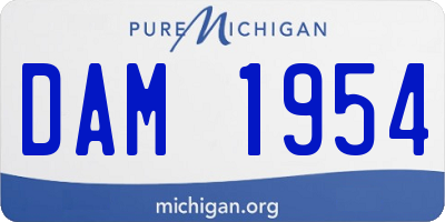 MI license plate DAM1954