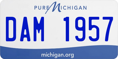 MI license plate DAM1957