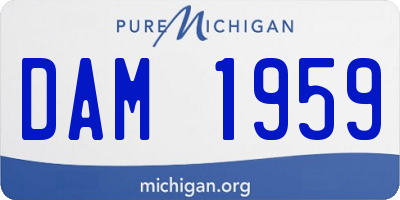 MI license plate DAM1959