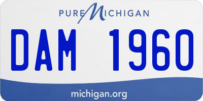 MI license plate DAM1960