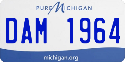 MI license plate DAM1964