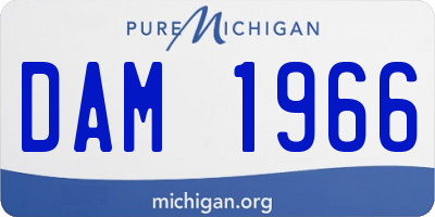 MI license plate DAM1966